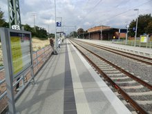 Neuer Außenbahnsteig Richtung Dessau